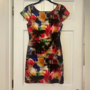 Milly Colorful Abstract Mini Dress